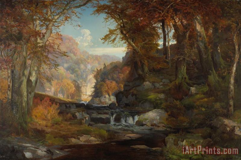 A Scene On The Tohickon Creek painting - Thomas Moran A Scene On The Tohickon Creek Art Print