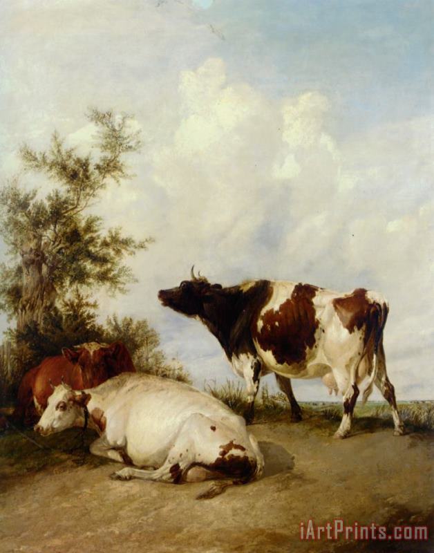Thomas Sidney Cooper Cows in a Meadow Art Painting