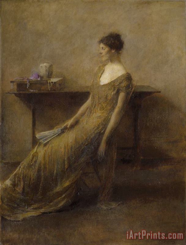 Thomas Wilmer Dewing Lady in Gold Art Print