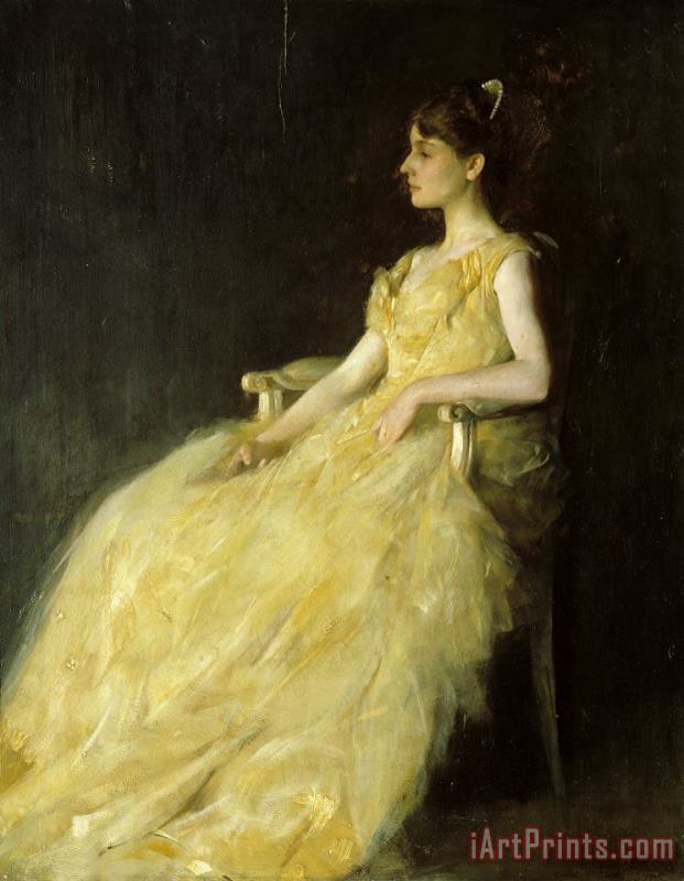 Thomas Wilmer Dewing Lady in Yellow Art Painting