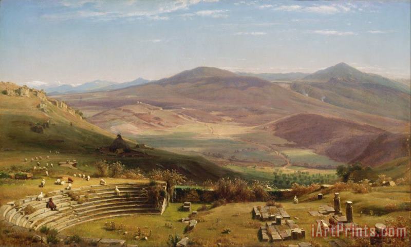 Thomas Worthington Whittredge The Amphitheatre of Tusculum And Albano Mountains, Rome Art Painting