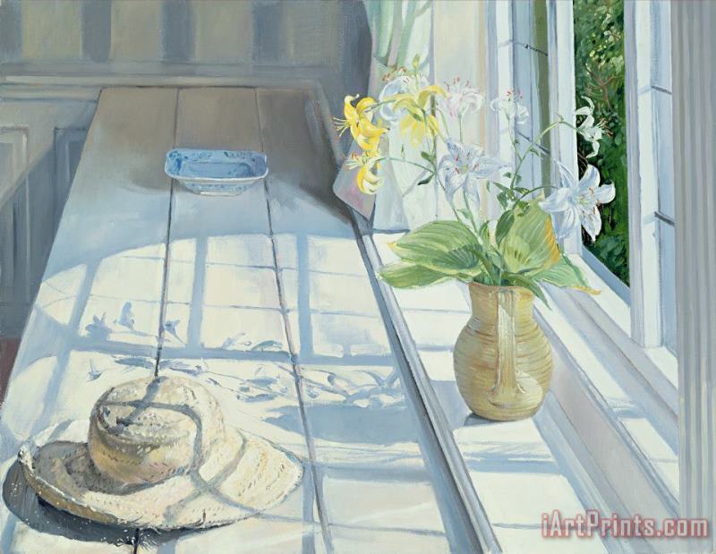 Timothy Easton Lilies And A Straw Hat Art Painting