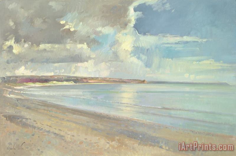 Timothy Easton Reflected Clouds Oxwich Beach Art Painting