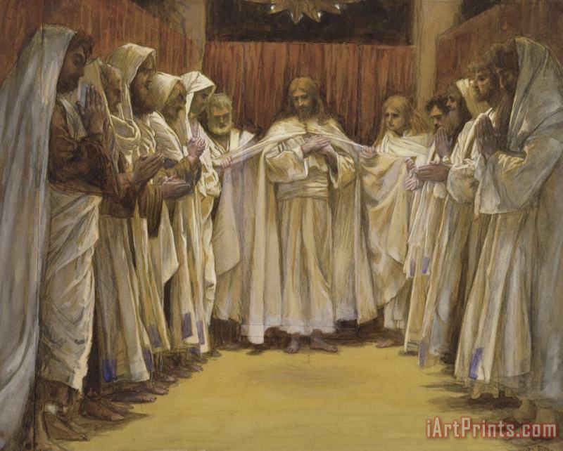 Christ with the twelve Apostles painting - Tissot Christ with the twelve Apostles Art Print