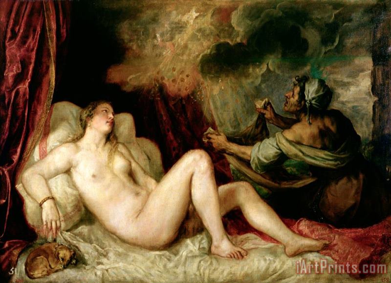 Titian Danae Receiving the Shower of Gold Art Painting