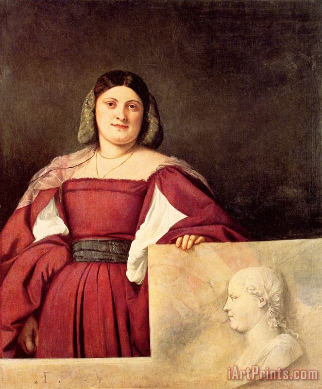 Titian Portrait of a Woman Called La Schiavona Art Painting