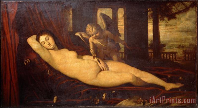 Sleeping Venus painting - Titian Sleeping Venus Art Print