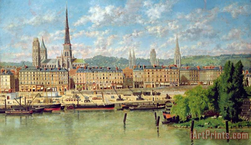 The Port at Rouen painting - Torello Ancillotti The Port at Rouen Art Print