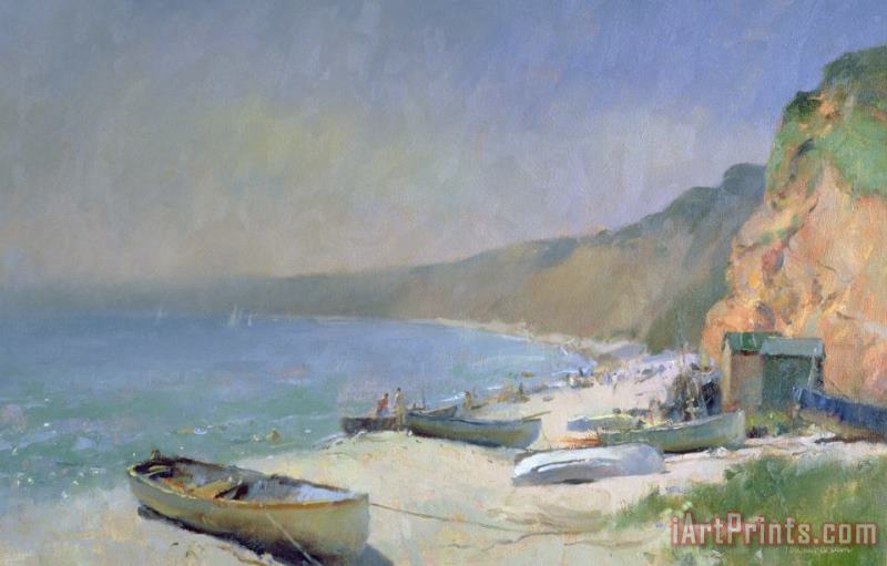 Shimmering Beach - Budleigh Salterton painting - Trevor Chamberlain Shimmering Beach - Budleigh Salterton Art Print