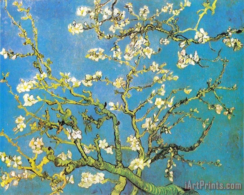 Vincent van Gogh Blossoming Almond-branches Art Painting