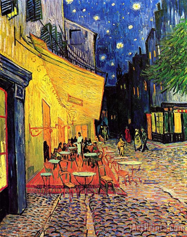 Vincent van Gogh Cafe Terrace Place Du Forum At Night Art Painting