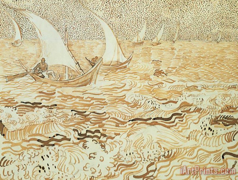 Vincent van Gogh Fishing Boats At Saintes Maries De La Mer Art Painting