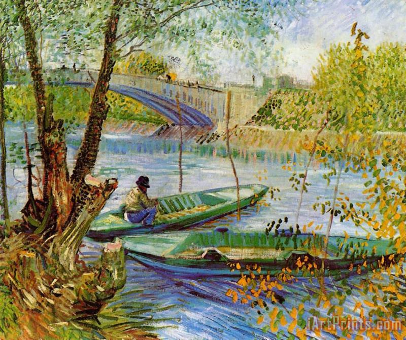 Vincent van Gogh Fishing In The Spring Art Print