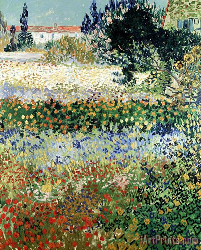 Garden in Bloom painting - Vincent Van Gogh Garden in Bloom Art Print