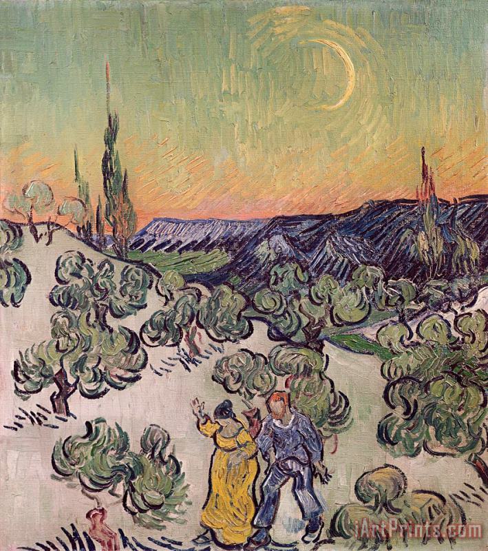 Moonlit Landscape painting - Vincent van Gogh Moonlit Landscape Art Print