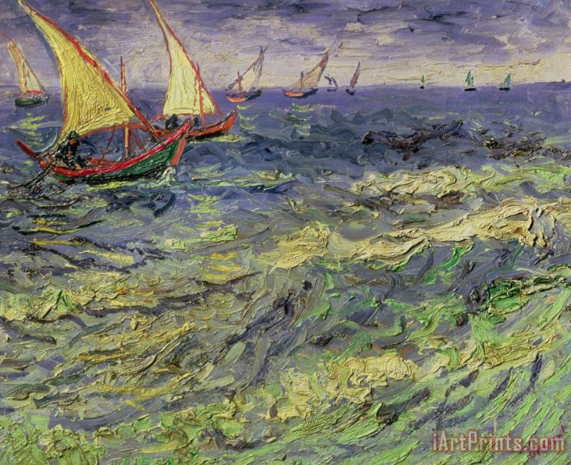 Seascape At Saintes-maries 1888 painting - Vincent van Gogh Seascape At Saintes-maries 1888 Art Print