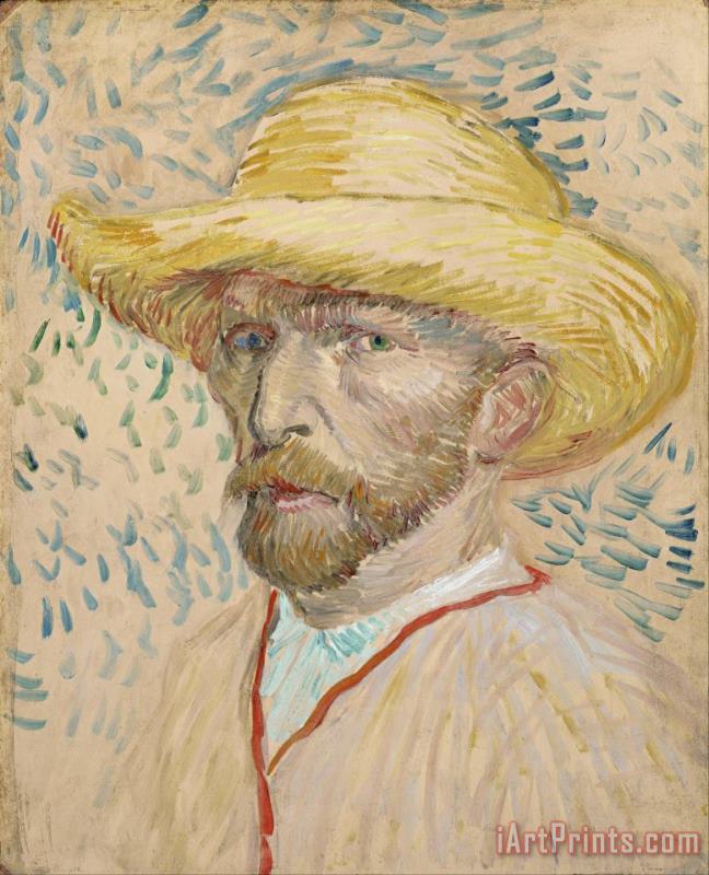 Self Portrait With Straw Hat painting - Vincent van Gogh Self Portrait With Straw Hat Art Print