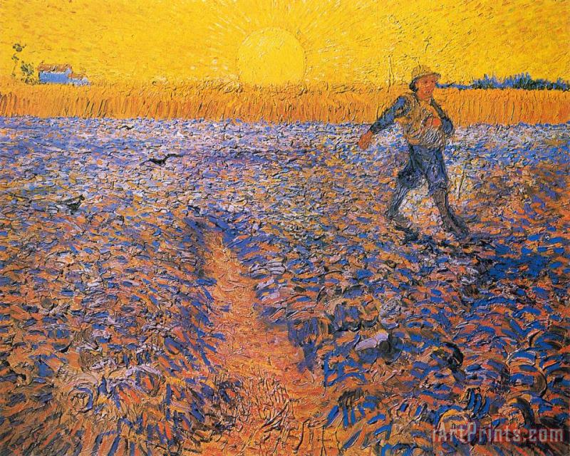 Sower at Sunset Ii painting - Vincent van Gogh Sower at Sunset Ii Art Print