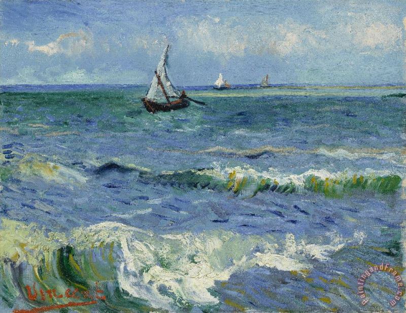 The Sea at Les Saintes Maries De La Mer painting - Vincent van Gogh The Sea at Les Saintes Maries De La Mer Art Print