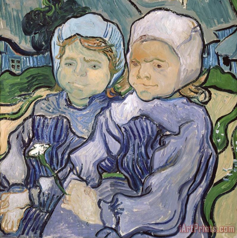 Two Little Girls painting - Vincent van Gogh Two Little Girls Art Print