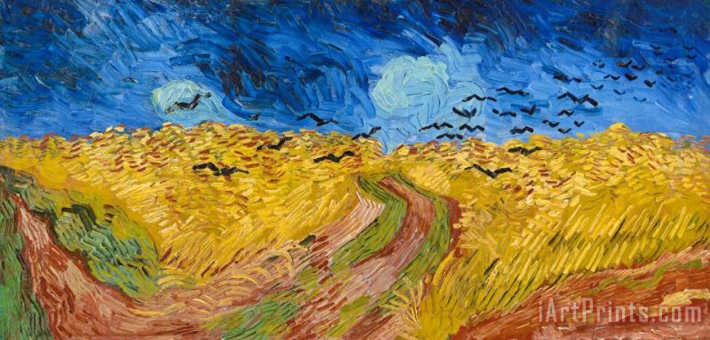 Wheatfield with Crows painting - Vincent van Gogh Wheatfield with Crows Art Print