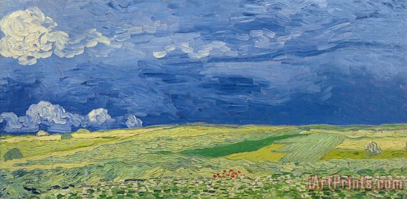 Vincent van Gogh Wheatfields under Thunderclouds Art Print