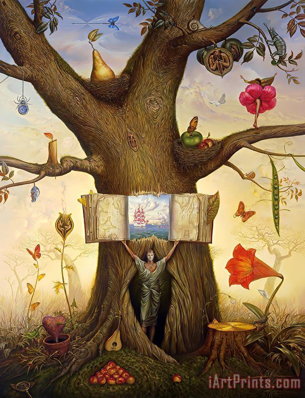 Geneology Tree painting - Vladimir Kush Geneology Tree Art Print