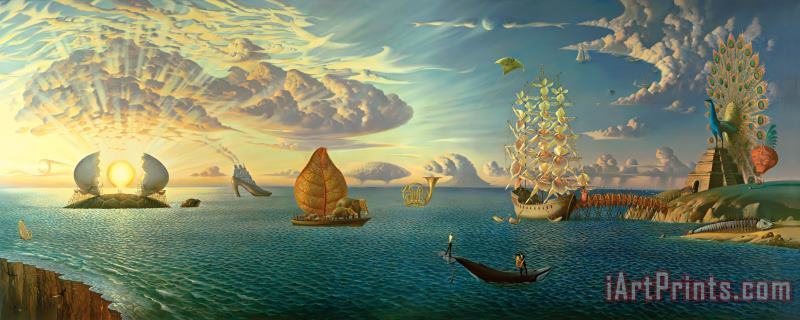 Mythology of The Oceans And Heavens painting - Vladimir Kush Mythology of The Oceans And Heavens Art Print