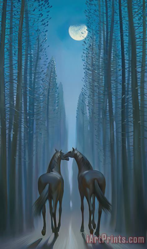 Romantic Stroll painting - Vladimir Kush Romantic Stroll Art Print