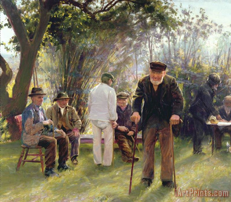 Walter Bonner Gash Old Men in Rockingham Park Art Painting