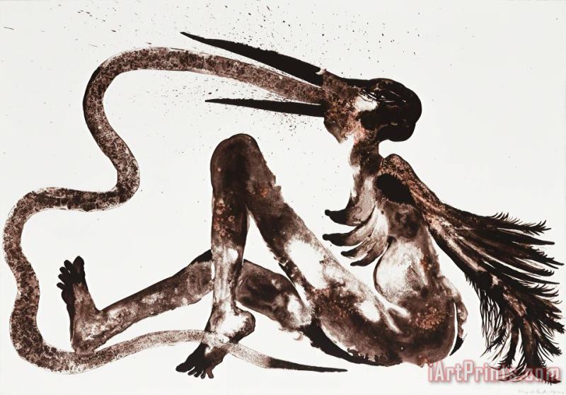Snake Eater, 2014 painting - Wangechi Mutu Snake Eater, 2014 Art Print
