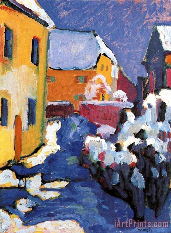 Cemetery And Vicarage in Kochel 1909 painting - Wassily Kandinsky Cemetery And Vicarage in Kochel 1909 Art Print