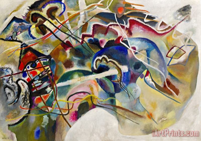 Painting with White Border painting - Wassily Kandinsky Painting with White Border Art Print