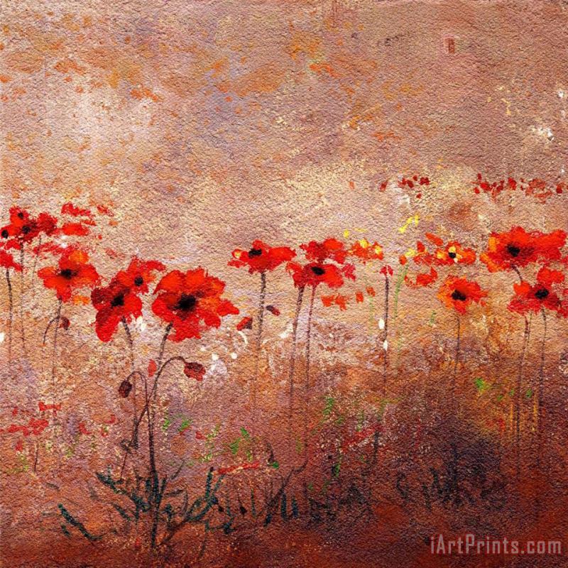 Field Poppies 1 painting - Wendy Kroeker Field Poppies 1 Art Print