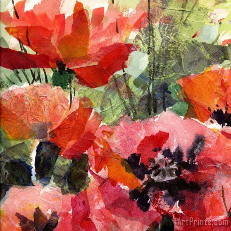 Red Poppies 1 painting - Wendy Kroeker Red Poppies 1 Art Print