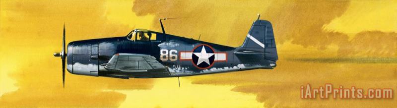 Grumman F6F-3 Hellcat painting - Wilf Hardy Grumman F6F-3 Hellcat Art Print