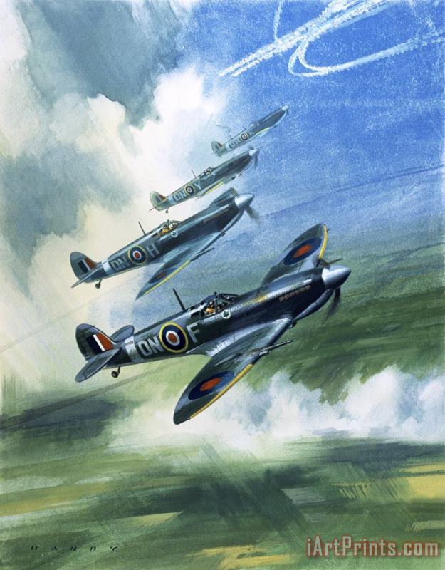 Wilfred Hardy The Supermarine Spitfire Mark IX Art Painting