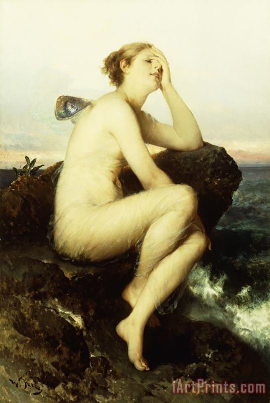 Wilhelm Kray A Nymph By The Sea Art Painting