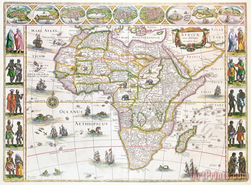 Willem Blaeu Africa Nova Map Art Print