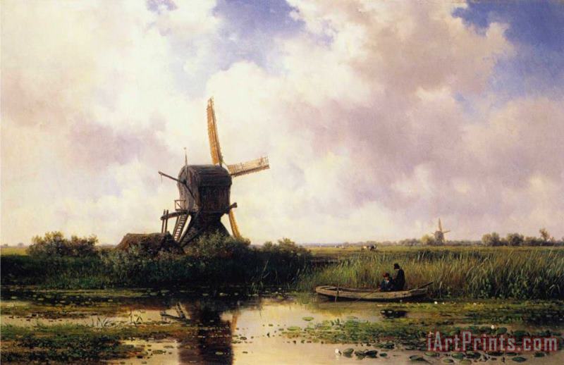 Willem Roelofs The Gein River Near Abcoude Art Print