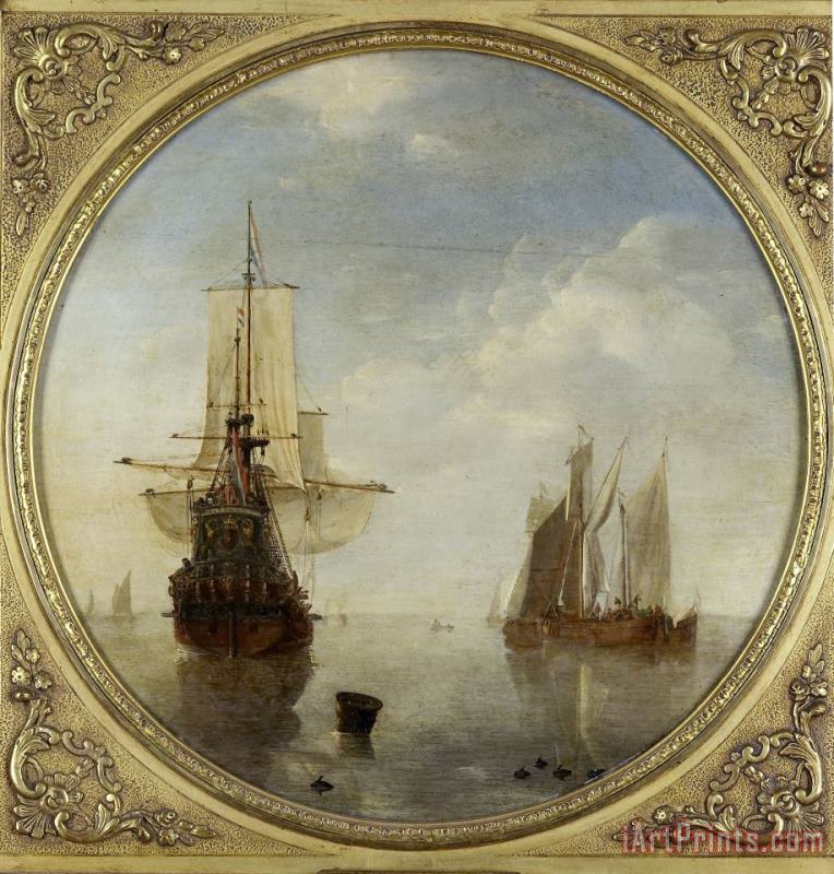 Ships at Anchor painting - Willem van de Velde Ships at Anchor Art Print