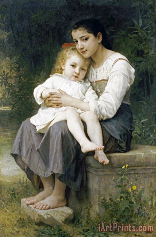 William Adolphe Bouguereau Big Sister (1886) Art Painting
