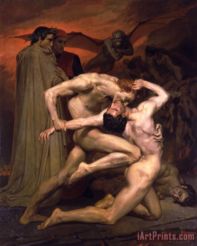 William Adolphe Bouguereau Dante And Virgil in Hell Art Print