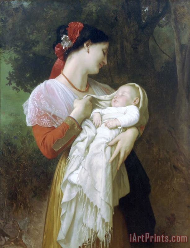Maternal Admiration painting - William Adolphe Bouguereau Maternal Admiration Art Print