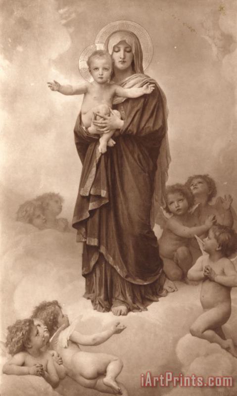 Our Lady of The Angels painting - William Adolphe Bouguereau Our Lady of The Angels Art Print