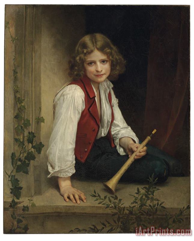Pifferaro painting - William Adolphe Bouguereau Pifferaro Art Print