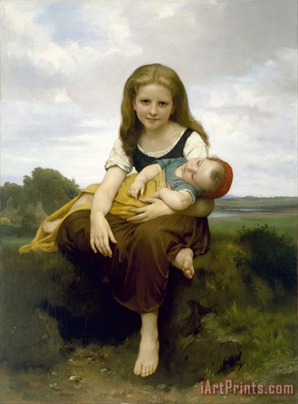 William Adolphe Bouguereau The Elder Sister Art Painting