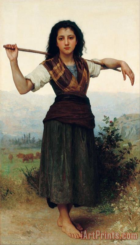 William Adolphe Bouguereau The Little Shepherdess Art Painting