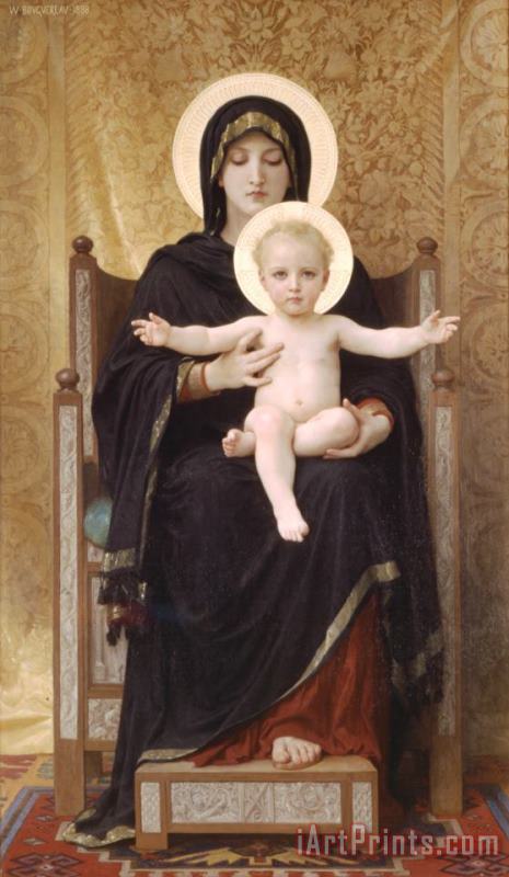 The Seated Madonna painting - William Adolphe Bouguereau The Seated Madonna Art Print