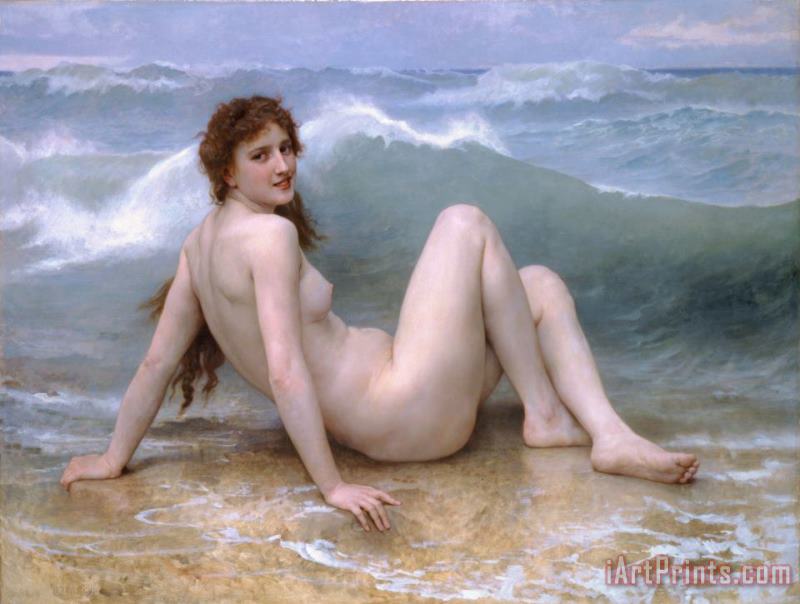 The Wave (1896) painting - William Adolphe Bouguereau The Wave (1896) Art Print
